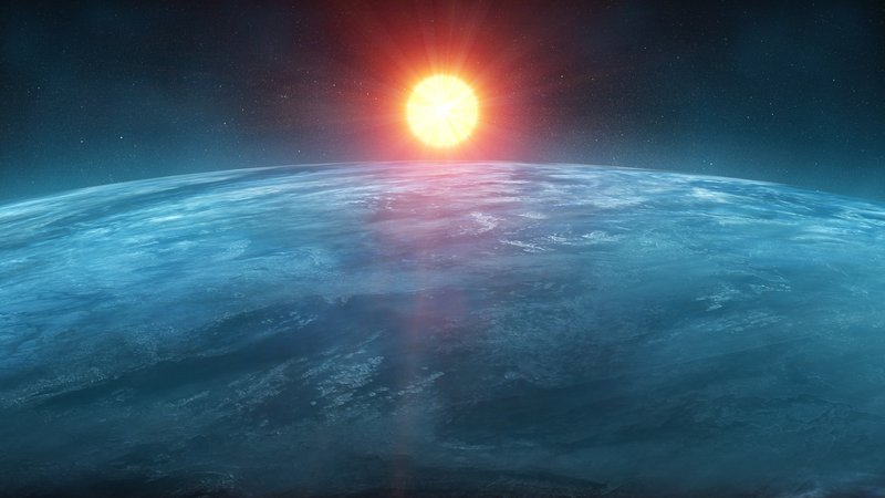 Земля и Солнце вид из космоса 
