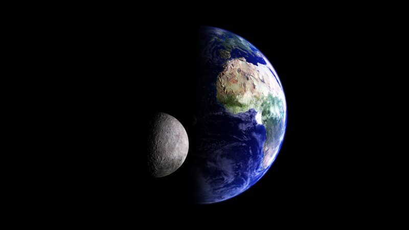 Луна и Земля из космоса 