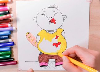 Рисунок толстого мальчика