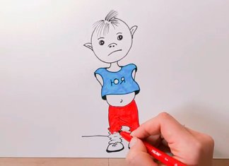 Рисунок грустного мальчика