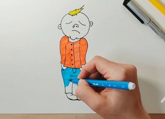 Рисунок грустного мальчика