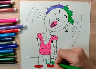 Рисунок поющего мальчика
