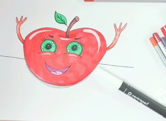 Рисунок - яблоко с глазками